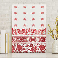 Antique Croatia Folk Embroidery Inspired Pattern Canvas Wall Art Roses and Peacocks - Wonder Print Shop