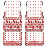 Antique Croatia Folk Embroidery Inspired Pattern Car Mats Roses and Peacocks - Wonder Print Shop