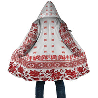 Antique Croatia Folk Embroidery Inspired Pattern Cloak Roses and Peacocks - Wonder Print Shop