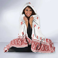 Antique Croatia Folk Embroidery Inspired Pattern Hooded Blanket Roses and Peacocks - Wonder Print Shop