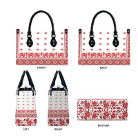 Antique Croatia Folk Embroidery Inspired Pattern Leather Bag Roses and Peacocks - Wonder Print Shop
