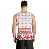 Antique Croatia Folk Embroidery Inspired Pattern Men Tank Top Roses and Peacocks - Wonder Print Shop