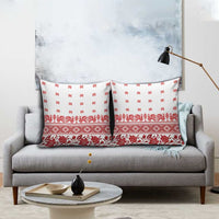 Antique Croatia Folk Embroidery Inspired Pattern Pillow Cover Roses and Peacocks - Wonder Print Shop