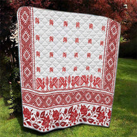 Antique Croatia Folk Embroidery Inspired Pattern Quilt Roses and Peacocks - Wonder Print Shop