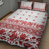 Antique Croatia Folk Embroidery Inspired Pattern Quilt Bed Set Roses and Peacocks - Wonder Print Shop