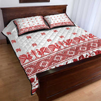 Antique Croatia Folk Embroidery Inspired Pattern Quilt Bed Set Roses and Peacocks - Wonder Print Shop