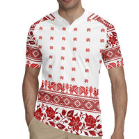 Antique Croatia Folk Embroidery Inspired Pattern Rugby Jersey Roses and Peacocks - Wonder Print Shop