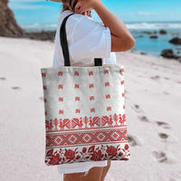 Antique Croatia Folk Embroidery Inspired Pattern Tote Bag Roses and Peacocks - Wonder Print Shop