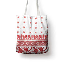 Antique Croatia Folk Embroidery Inspired Pattern Tote Bag Roses and Peacocks - Wonder Print Shop