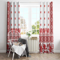 Antique Croatia Folk Embroidery Inspired Pattern Window Curtain Roses and Peacocks - Wonder Print Shop