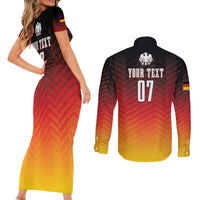 Germany Football Couples Matching Short Sleeve Bodycon Dress and Long Sleeve Button Shirt Nationalelf Dynamic LT7 - Wonder Print Shop