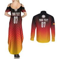 Germany Football Couples Matching Summer Maxi Dress and Long Sleeve Button Shirt Nationalelf Dynamic LT7 - Wonder Print Shop