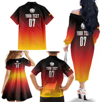 Germany Football Family Matching Off The Shoulder Long Sleeve Dress and Hawaiian Shirt Nationalelf Dynamic - Wonder Print Shop