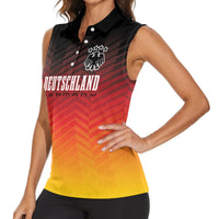 Germany Football Women Sleeveless Polo Shirt Nationalelf Dynamic - Wonder Print Shop