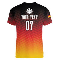 Germany Football Women V-Neck T-Shirt Nationalelf Dynamic - Wonder Print Shop