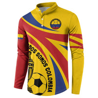 Colombia Football Custom Button Sweatshirt Todos Somos Colombia LT7 - Wonder Print Shop