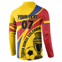Colombia Football Custom Button Sweatshirt Todos Somos Colombia LT7 - Wonder Print Shop