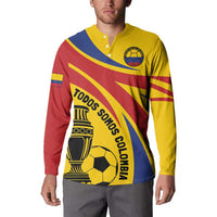 Colombia Football Custom Button Sweatshirt Todos Somos Colombia LT7 - Wonder Print Shop