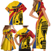 Colombia Football Custom Family Matching Short Sleeve Bodycon Dress and Hawaiian Shirt Todos Somos Colombia - Wonder Print Shop
