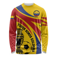 Colombia Football Custom Long Sleeve Shirt Todos Somos Colombia - Wonder Print Shop