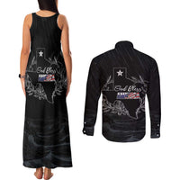 Pray for Texas Hill Country Couples Matching Tank Maxi Dress and Long Sleeve Button Shirt - Wonder Print Shop