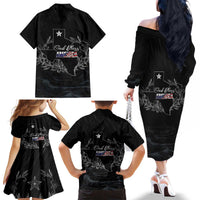 Pray for Texas Hill Country Family Matching Off The Shoulder Long Sleeve Dress and Hawaiian Shirt - Wonder Print Shop