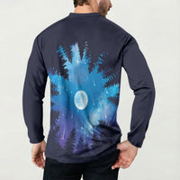 Perseid Meteor Shower Button Sweatshirt Starry Sky Above The Trees