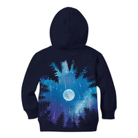 Perseid Meteor Shower Kid Hoodie Starry Sky Above The Trees