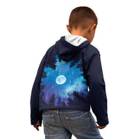 Perseid Meteor Shower Kid Hoodie Starry Sky Above The Trees
