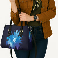 Perseid Meteor Shower Leather Bag Starry Sky Above The Trees