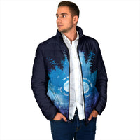 Perseid Meteor Shower Padded Jacket Starry Sky Above The Trees