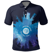 Perseid Meteor Shower Polo Shirt Starry Sky Above The Trees
