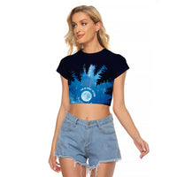 Perseid Meteor Shower Raglan Cropped T Shirt Starry Sky Above The Trees