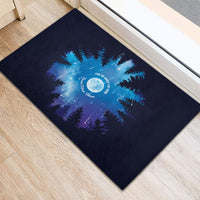 Perseid Meteor Shower Rubber Doormat Starry Sky Above The Trees