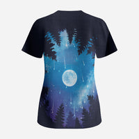 Perseid Meteor Shower Scrub Top Starry Sky Above The Trees