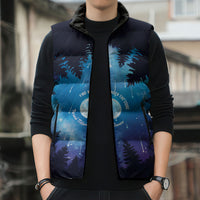 Perseid Meteor Shower Sleeveless Puffer Jacket Starry Sky Above The Trees