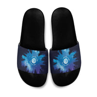 Perseid Meteor Shower Slide Sandals Starry Sky Above The Trees