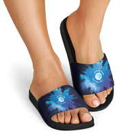 Perseid Meteor Shower Slide Sandals Starry Sky Above The Trees