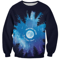 Perseid Meteor Shower Sweatshirt Starry Sky Above The Trees