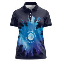 Perseid Meteor Shower Women Polo Shirt Starry Sky Above The Trees