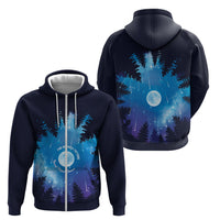 Perseid Meteor Shower Zip Hoodie Starry Sky Above The Trees