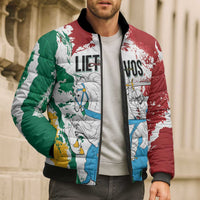 Lithuania Personalized Bomber Puffer Jacket Lietuvos Artsy Vytis