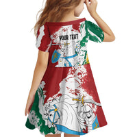 Lithuania Personalized Kid Short Sleeve Dress Lietuvos Artsy Vytis