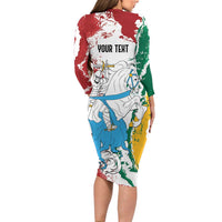 Lithuania Personalized Long Sleeve Bodycon Dress Lietuvos Artsy Vytis