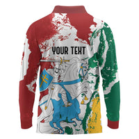 Lithuania Personalized Long Sleeve Polo Shirt Lietuvos Artsy Vytis