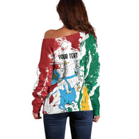 Lithuania Personalized Off Shoulder Sweater Lietuvos Artsy Vytis