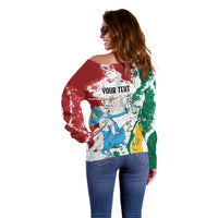 Lithuania Personalized Off Shoulder Sweater Lietuvos Artsy Vytis