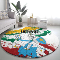 Lithuania Round Carpet Lietuvos Artsy Vytis