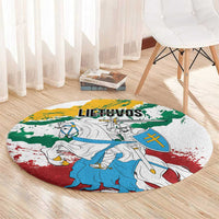 Lithuania Round Carpet Lietuvos Artsy Vytis