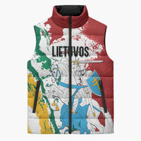 Lithuania Personalized Sleeveless Puffer Jacket Lietuvos Artsy Vytis